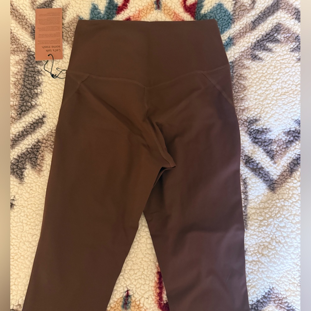 NWT Girlfriend Collective High Rise Brown Compressive Legging Crop Small - Picture 6 of 7
